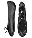 Black Leather Ballet Shoes