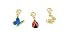 Disney Ladies Gold Plated 3 Piece Charm Set