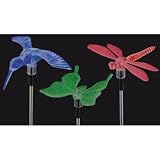 Buy 3 Piece Decorative Solar LED Light Set (Hummingbird, Butterfly and Dragonfly) with... by One Stop Gardens