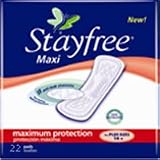 Stayfree Maxi Maximum Protection Pads without Wings - 22 / Pack, 6 ea