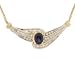 1.75cttw Oval Sapphire Diamond 14K Yellow Gold Necklace