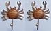 Metal CRAB nautical Wall Hooks ~ Set of 2
