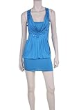 d081 Sexy Turquoise Cowl Neck Salsa Dress