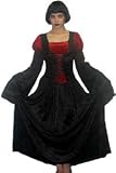 Gothic Gown Black/Red 1pc. Adult Size Costume