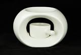 Oil Warmer / Tealight holder / Oil Burner - Large White with Small Candle Pot - Light Diffuser - Decorative Accessory / Zen Home Decor / Table Decoration