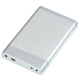 IOMAX USB 2.0 External Enclosure For 2.5" Laptop SATA Hard Drive. USB Bus Powered. One Touch Backup (OTB) - Silver