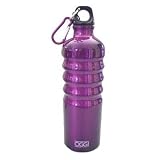 Lustre .8L (26 oz) Aluminum Sport Bottle with Screw Top & Caribiner Clip--Purple
