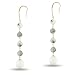 Sterling Silver Quartz and White Agate Earrings