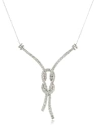 10k White Gold Knot Diamond Necklace (1/2 cttw, I-J Color, I3 Clarity), 18"