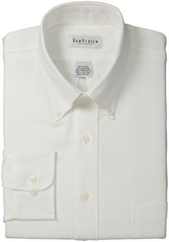Van HeusenMen's Dress Shirt Regular Fit Oxford Solid Buttondown Collar