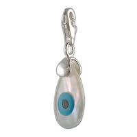 clip on 925 silver evil eye