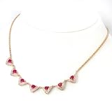 14K Trillion Ruby & Diamond Necklace