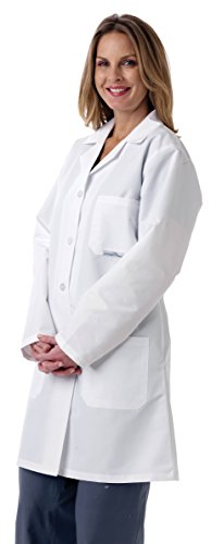Medline Ladies Full Length Lab Coat, White, MDT13WHT1E
(size 1E)