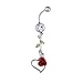 Vktech® New Rhinestone Rose Dangle Navel Belly Button Ring Piercing Jewelry Punk