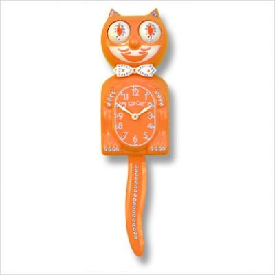 Jeweled Kit-Cat Clock in Orange