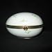 Chamart Limoges Porcelain Hand Painted Hinged Blue Tulip Egg Box
