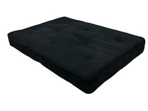 DHP 8-Inch Independently-Encased Coil Premium Futon Mattress, Full Size, Black