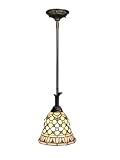Dale Tiffany TH70104 Barrington Mini Pendant Light - Antique Bronze and Art Glass Shade