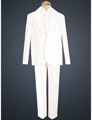 White Single Breasted Jacket with Satin Notch Lapel. Wing Tip Tuxedo Shirt... by lito