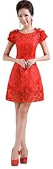 Lace Satin  Short  Ball Gown Bridesmaid Dress/Prom Dress/Party Dress 
