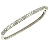 3 Row Pave Diamond Square Bangle Bracelet 1.28cttw