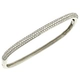 3 Row Pave Diamond Square Bangle Bracelet 1.28cttw