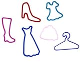 12 Pack Fashion Fashionista Shaped Silly Bandz