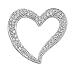 Sterling Silver CZ Floating Curvy Heart Pendant