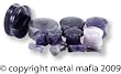 DOUBLE FLARE AMETHYST NATURAL STONE PLUG. PAM13MM -13MM(1/2")