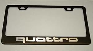 Amazon.com: Audi Quattro Black License Plate Frame: Automotive