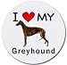 I Love My Greyhound Round Mouse Pad