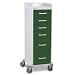 TrippNT 51093 HDPE/ABS Tall Cart, Front Locking, 15" Width x 46" Height x 17" Depth, 6 Drawers, Hosta Leaf