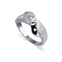 Nickel Free Sterling Silver Crystal Clear Square Cut Cubic Zirconia High Polished and Satin Finished 3mm Band Ring Size 5, 6, 7, 8, 9, 10