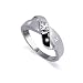 Nickel Free Sterling Silver Crystal Clear Square Cut Cubic Zirconia High Polished and Satin Finished 3mm Band Ring Size 5, 6, 7, 8, 9, 10