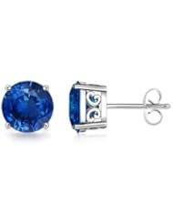 1.4 ct Solitaire Round Sapphire Earrings