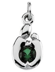 14K White Gold - Mother And Child Charm