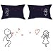 BoldLoft "From My Heart to Yours" Couple Pillowcases (Dark Blue)-Christmas Gift Ideas for Couples,Romantic Christmas Gifts for Him or for Her,Cute Christmas Gifts