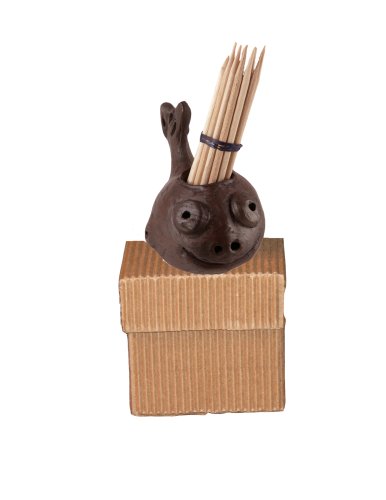 Pomaireware Clay Happy Whale Toothpick Holders with Box