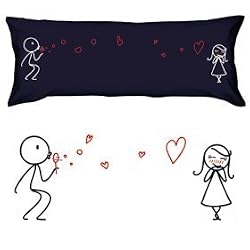 Boldloft "From My Heart to Yours" Valentines Body Pillowcase (Dark Blue)-Romantic Valentines Gifts for Couples,Cute Valentines Day Gift Ideas,Good Couple Gifts for Valentines,Romantic Anniversary Gifts