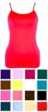 Cotton/Spandex Camisole Cami with Built in Shelf Bra and Adjustable spaghetti straps in 16 colors (Click for colors)
