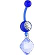 Bioplast Blue Jewel Drop Dangle Belly Ring