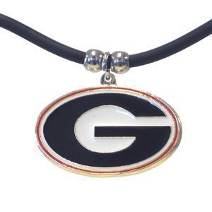 Georgia Bulldogs Logo Pendant Rubber Necklace - NCAA College Athletics Fan Shop Sports Team Merchandise