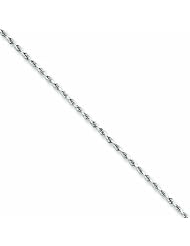 Genuine 14K White Gold 1.5mm Diamond Cut Rope Anklet 10 Inches 100% Satisfaction Guaranteed.