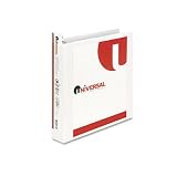 UNV20744 Economy D-Ring Vinyl View Binder, 1-1 2 Capacity, White