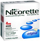 Nicorette Stop Smoking Aid, 4 mg, Gum, Original, Starter Kit, Bonus 110 pieces
