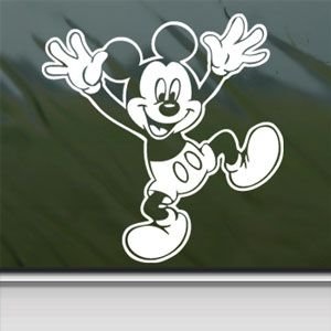 Mickey Mouse Disney White Sticker Decal Car Window Wall Macbook Notebook Laptop Sticker Decal