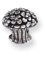 Flower Bouquet Charm in Silver for 3mm Charm Bracelets