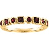 14K Yellow Gold Ruby Bridal Anniversary Band Ring