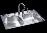 Tools & Hardware : Kindred DS804BX 22-by-33-Inch Double Bowl Drop-In Stainless Steel Kitchen Sink