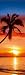 Paradise (Sunset & Palm Tree, Door) Art Poster Print - 21" X 62"